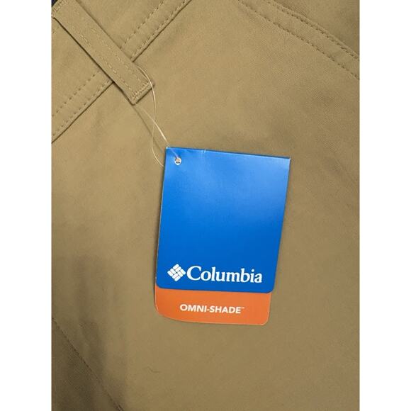 Columbia Men’s Omni Shade Beige Shorts Size 42x10 UPF Protection Omni Wick - Picture 2 of 7